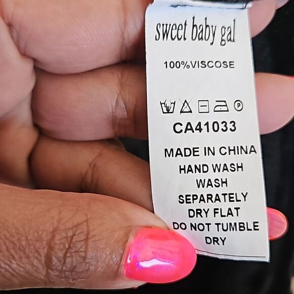 Sweet Baby Gal Women's Knitted Sheer Long Sleeves Top S/M Black - Picture 8 of 16